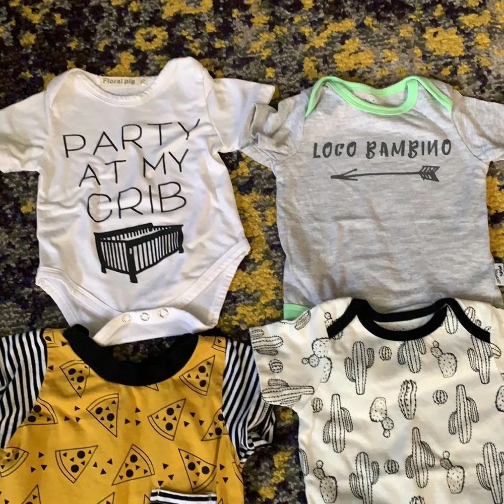 Baby Lot 6 Months Loco Taco Cactus Set Party at My Crib Pizza Jumper Sleep Sack